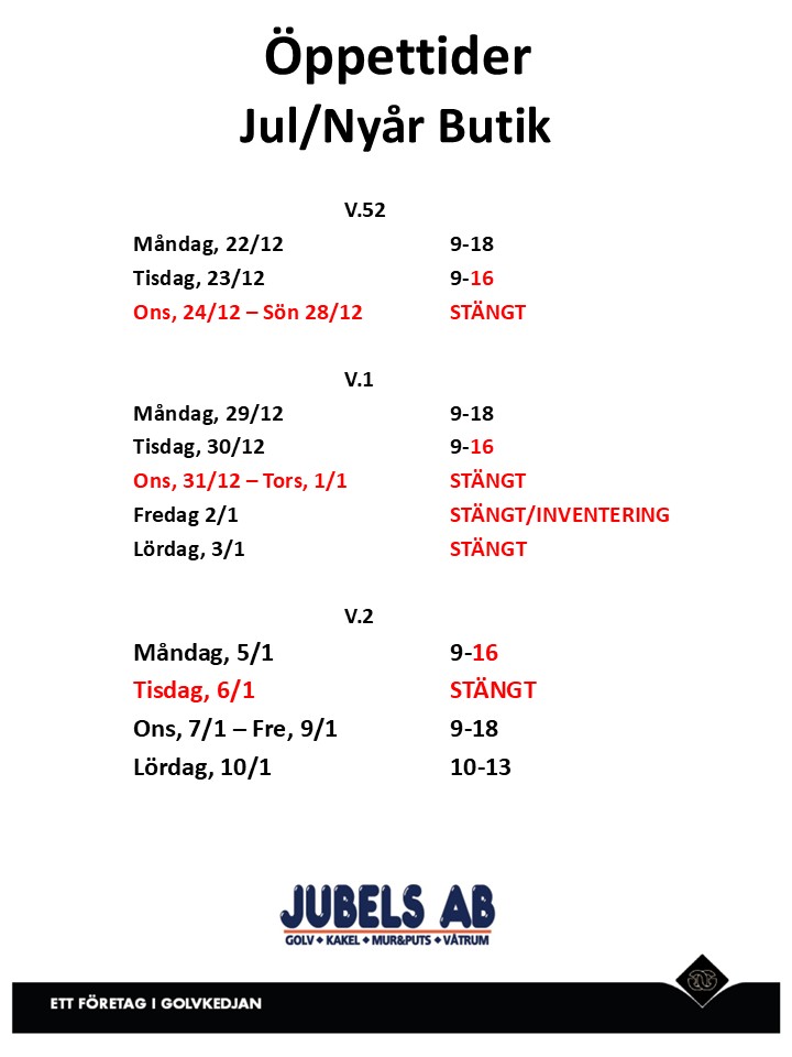 Öppettider Lidköping jul nyår 2025